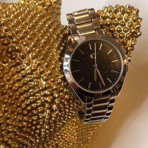 Charming Charlie Silver & Black Sparkle Watch